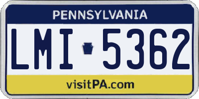 PA license plate LMI5362