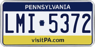 PA license plate LMI5372