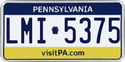 PA license plate LMI5375