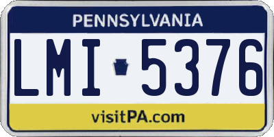 PA license plate LMI5376