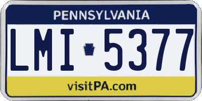 PA license plate LMI5377