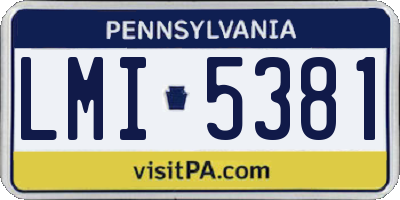 PA license plate LMI5381