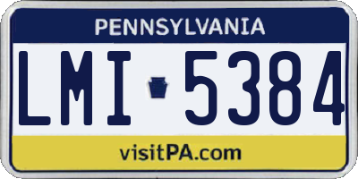 PA license plate LMI5384