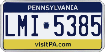 PA license plate LMI5385