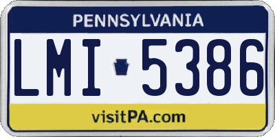 PA license plate LMI5386