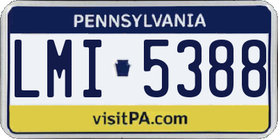 PA license plate LMI5388