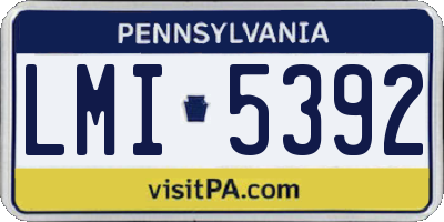 PA license plate LMI5392
