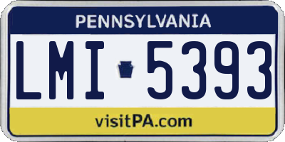PA license plate LMI5393