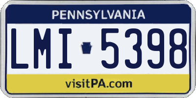 PA license plate LMI5398