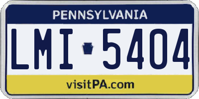PA license plate LMI5404