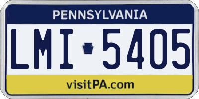 PA license plate LMI5405