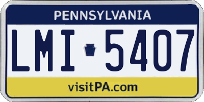 PA license plate LMI5407