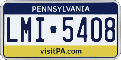 PA license plate LMI5408