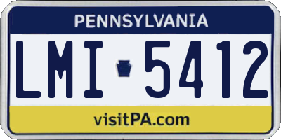 PA license plate LMI5412