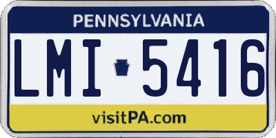 PA license plate LMI5416