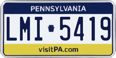 PA license plate LMI5419