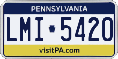PA license plate LMI5420