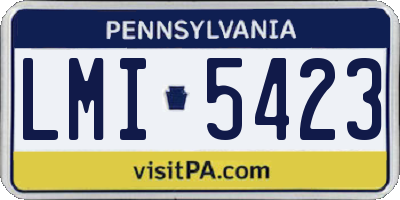 PA license plate LMI5423
