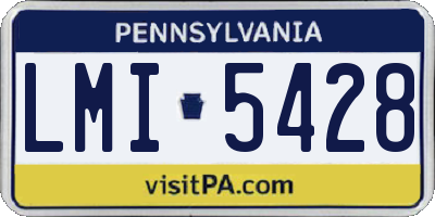 PA license plate LMI5428