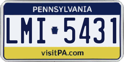 PA license plate LMI5431