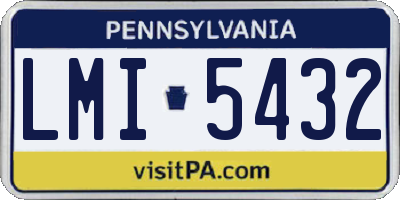 PA license plate LMI5432
