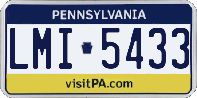 PA license plate LMI5433
