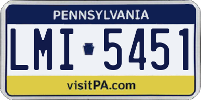 PA license plate LMI5451