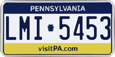 PA license plate LMI5453