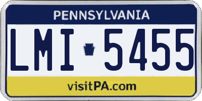 PA license plate LMI5455