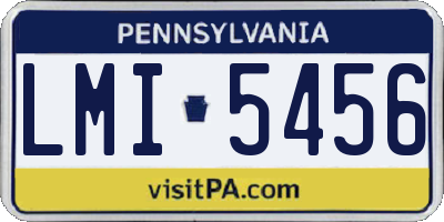 PA license plate LMI5456