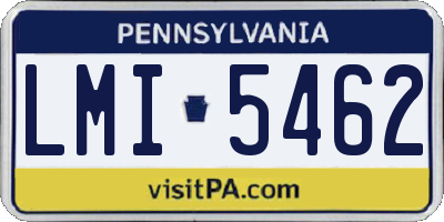 PA license plate LMI5462