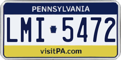 PA license plate LMI5472