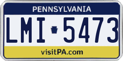 PA license plate LMI5473