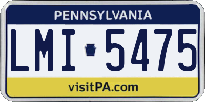PA license plate LMI5475