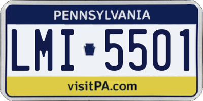 PA license plate LMI5501