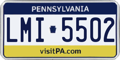 PA license plate LMI5502