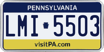 PA license plate LMI5503