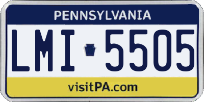 PA license plate LMI5505