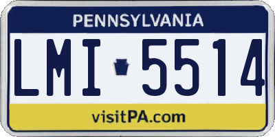 PA license plate LMI5514