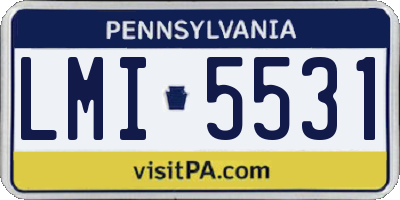 PA license plate LMI5531