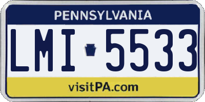 PA license plate LMI5533