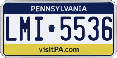 PA license plate LMI5536