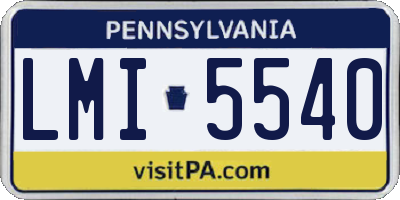 PA license plate LMI5540
