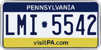 PA license plate LMI5542
