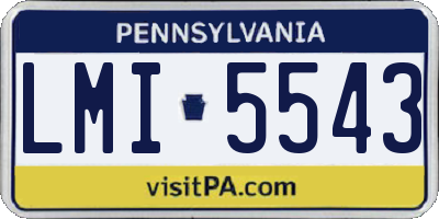PA license plate LMI5543