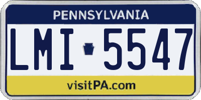 PA license plate LMI5547