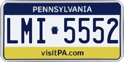 PA license plate LMI5552