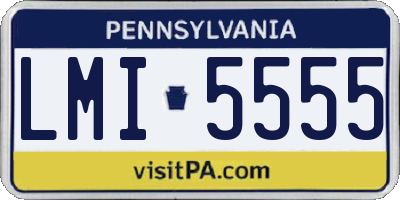 PA license plate LMI5555