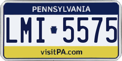 PA license plate LMI5575