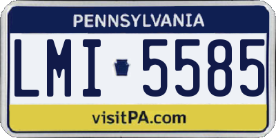 PA license plate LMI5585